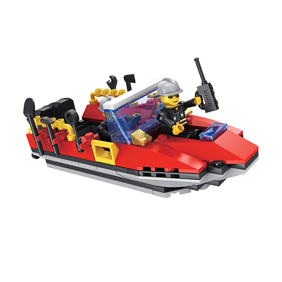 Jucarie de constructie Micul Constructor – Barca de pompieri Micul Constructor