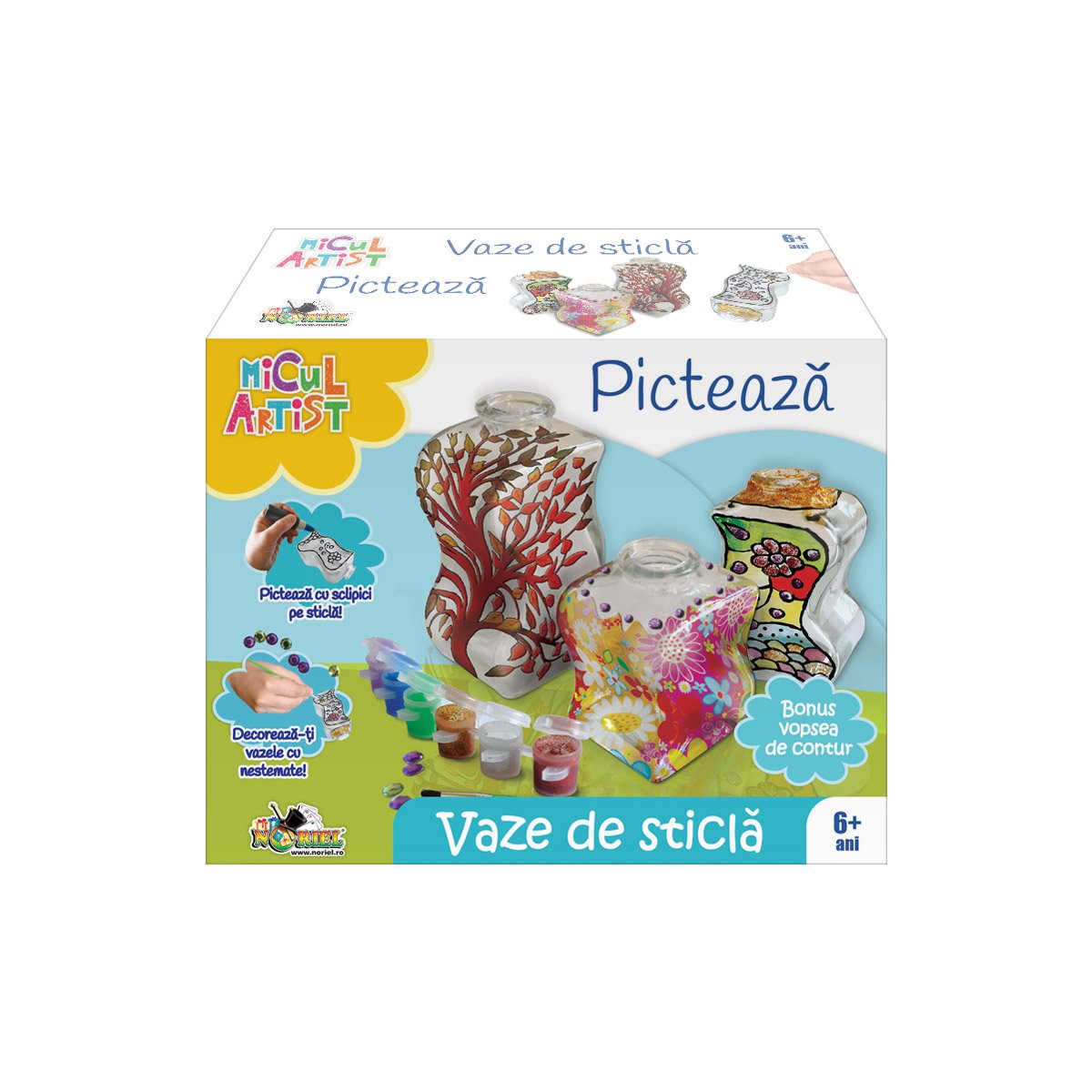 Set artistic pentru pictura - micul artist, vaze de sticla