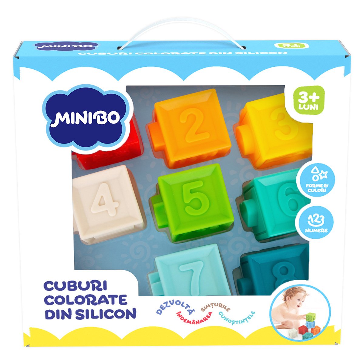 Cuburi colorate din silicon, Minibo