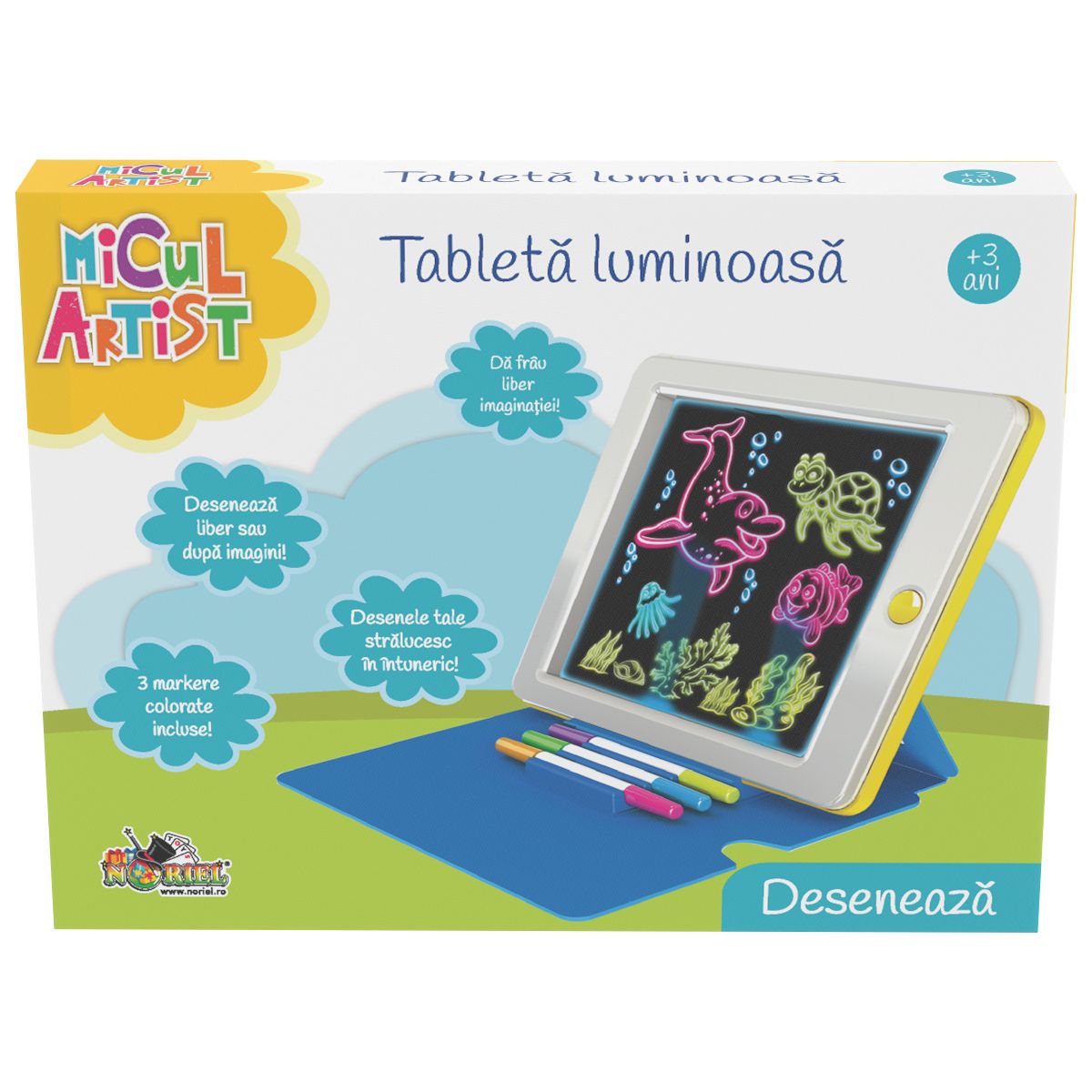 Tableta luminoasa pentru scris si desenat Micul Artist Micul Artist imagine noua responsabilitatesociala.ro