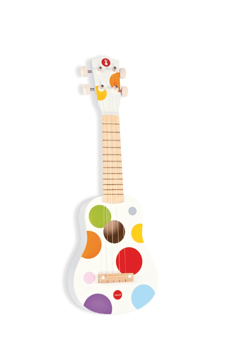 Ukulele din lemn cu 4 corzi Confetti Janod