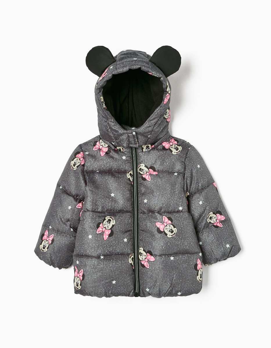 Jacheta matlasata pentru bebelusi, Zippy, Minnie Mouse, Gri