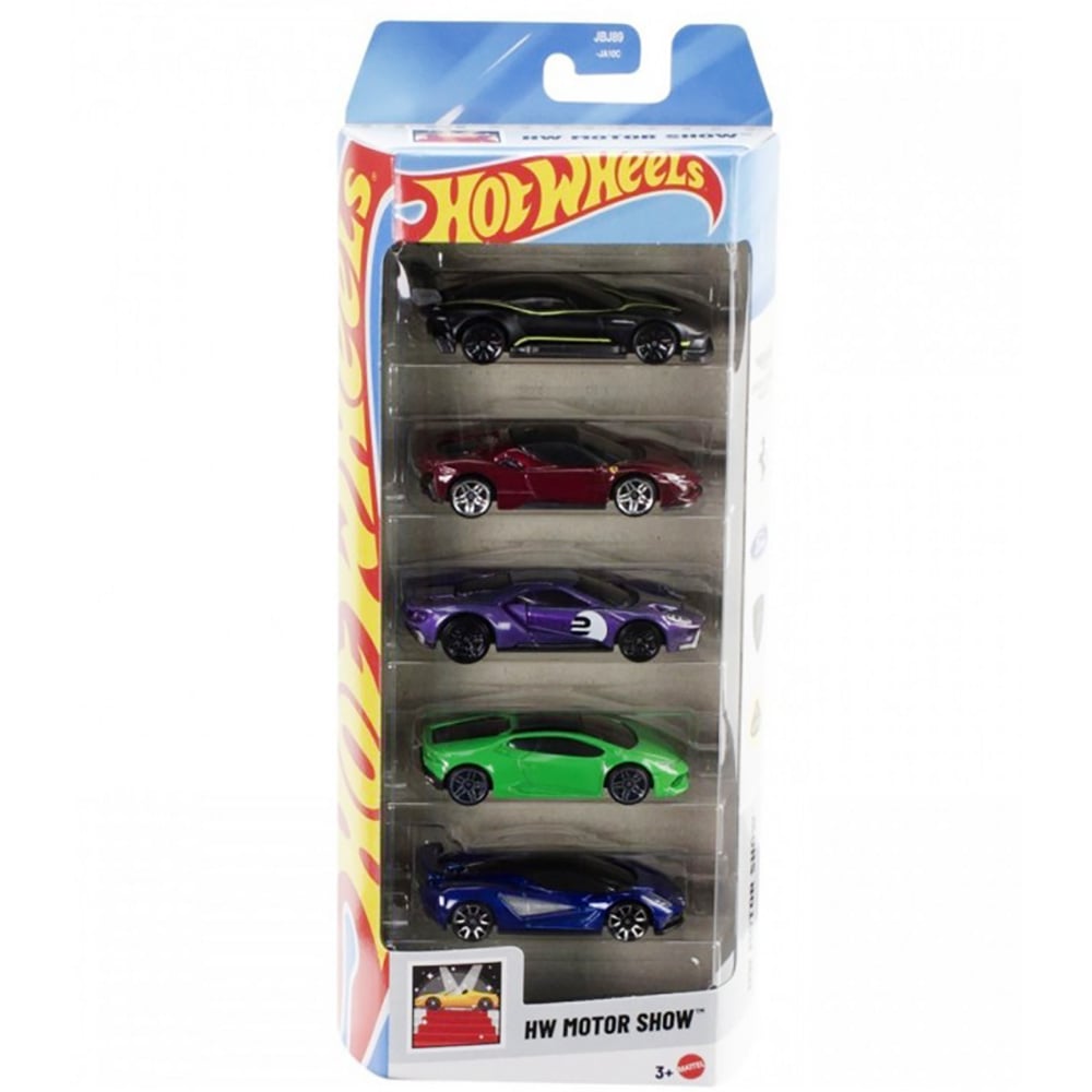 Set 5 masinute Hot Wheels, Hw Motor Show, JBJ89