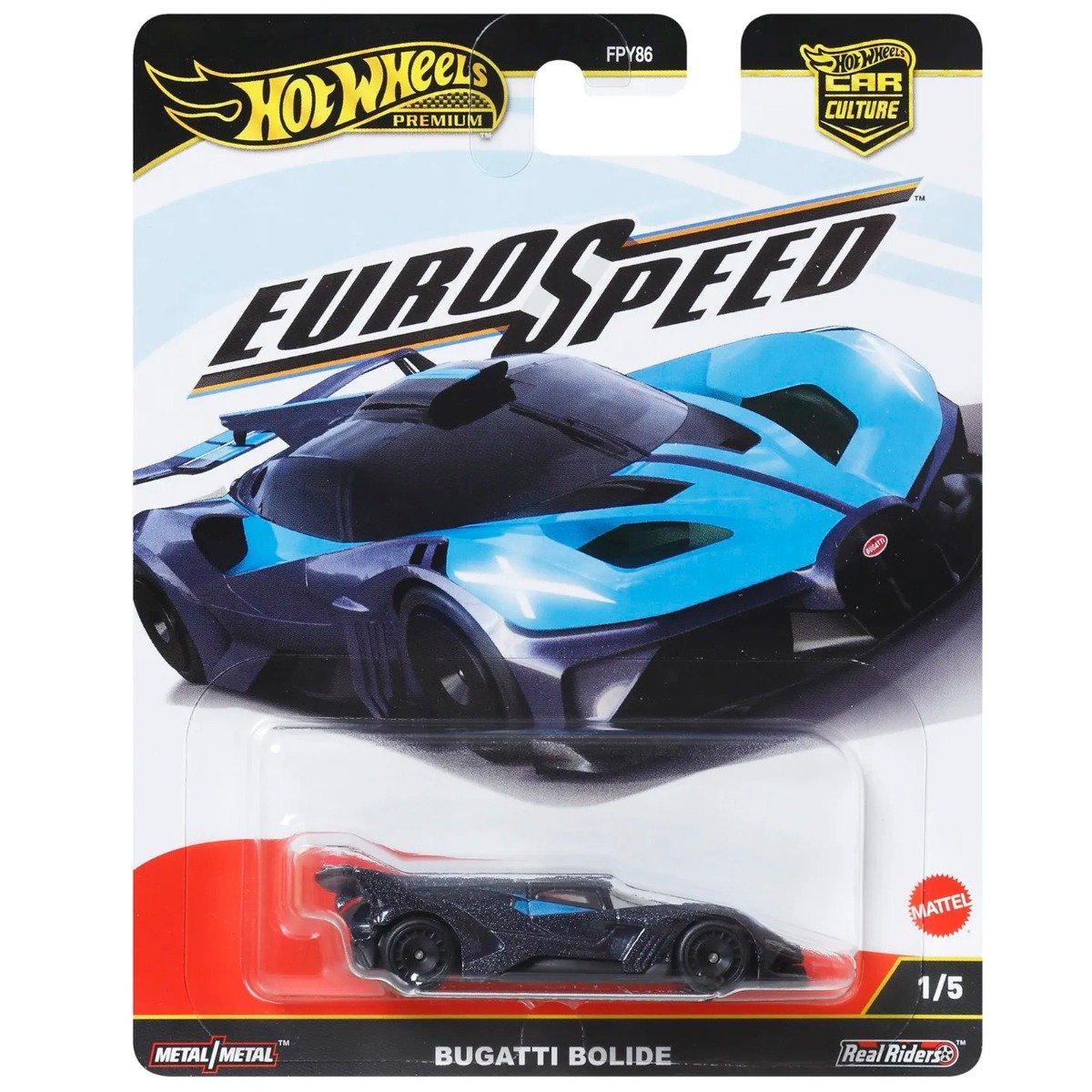Masina metalica, Hot Wheels Premium, Car Culture, EuroSpeed, Bugatti Bolide, JBK79