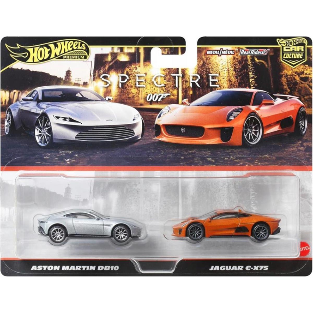 Set 2 masini metalice, Hot Wheels, Aston Martin DB10 si Jaguar C-X75, JBL04