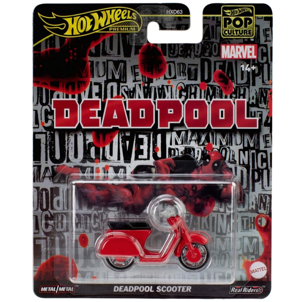 Scuter metalic, Hot Wheels Premium, Pop Culture, Deadpool Scooter, JBL70