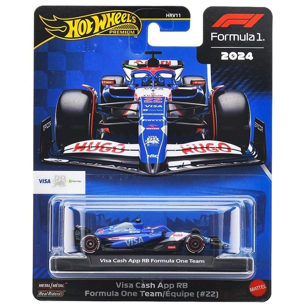 Masinuta metalica de curse, Hot Wheels, Formula 1, Visa Cash App Rb (#22), JBM14