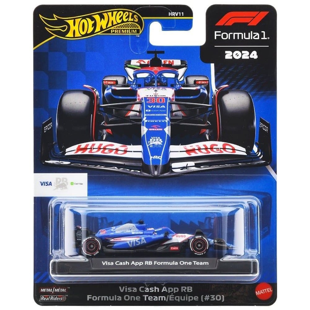 Masinuta metalica de curse, Hot Wheels, Formula 1, Visa Cash App Rb (#30), JBM24