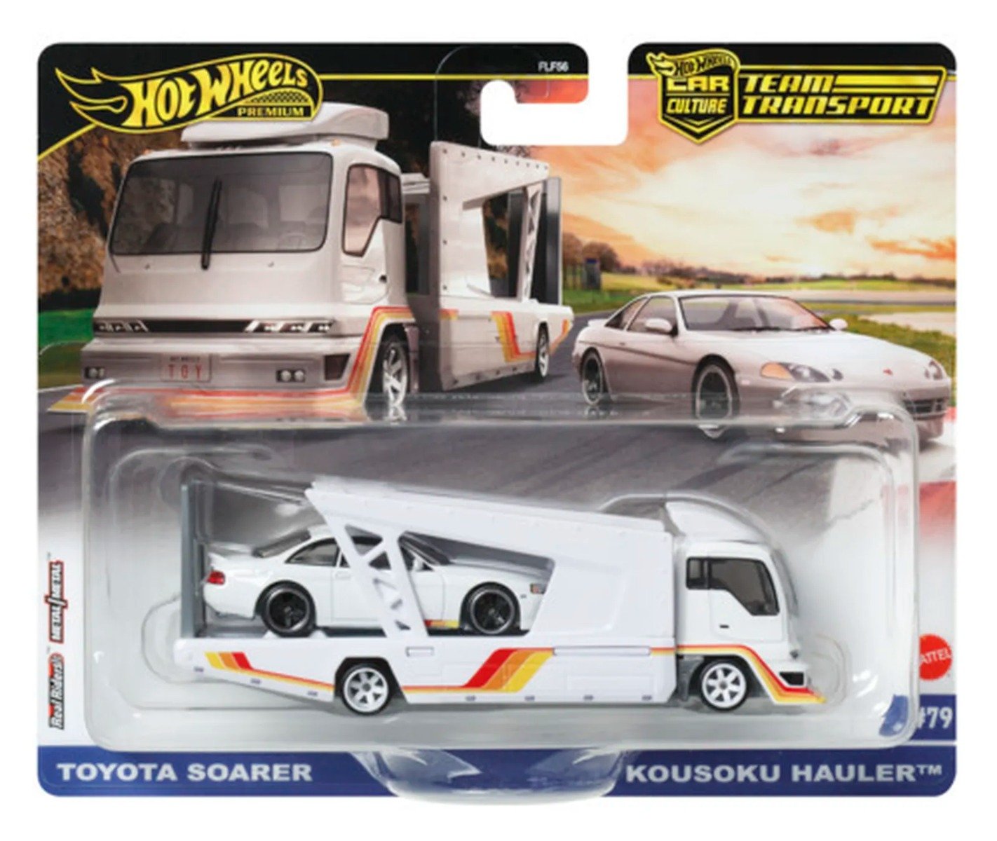 Transportator cu masinuta Hot Wheels, Toyota Soarer si Kousoku Hauler, JBM32