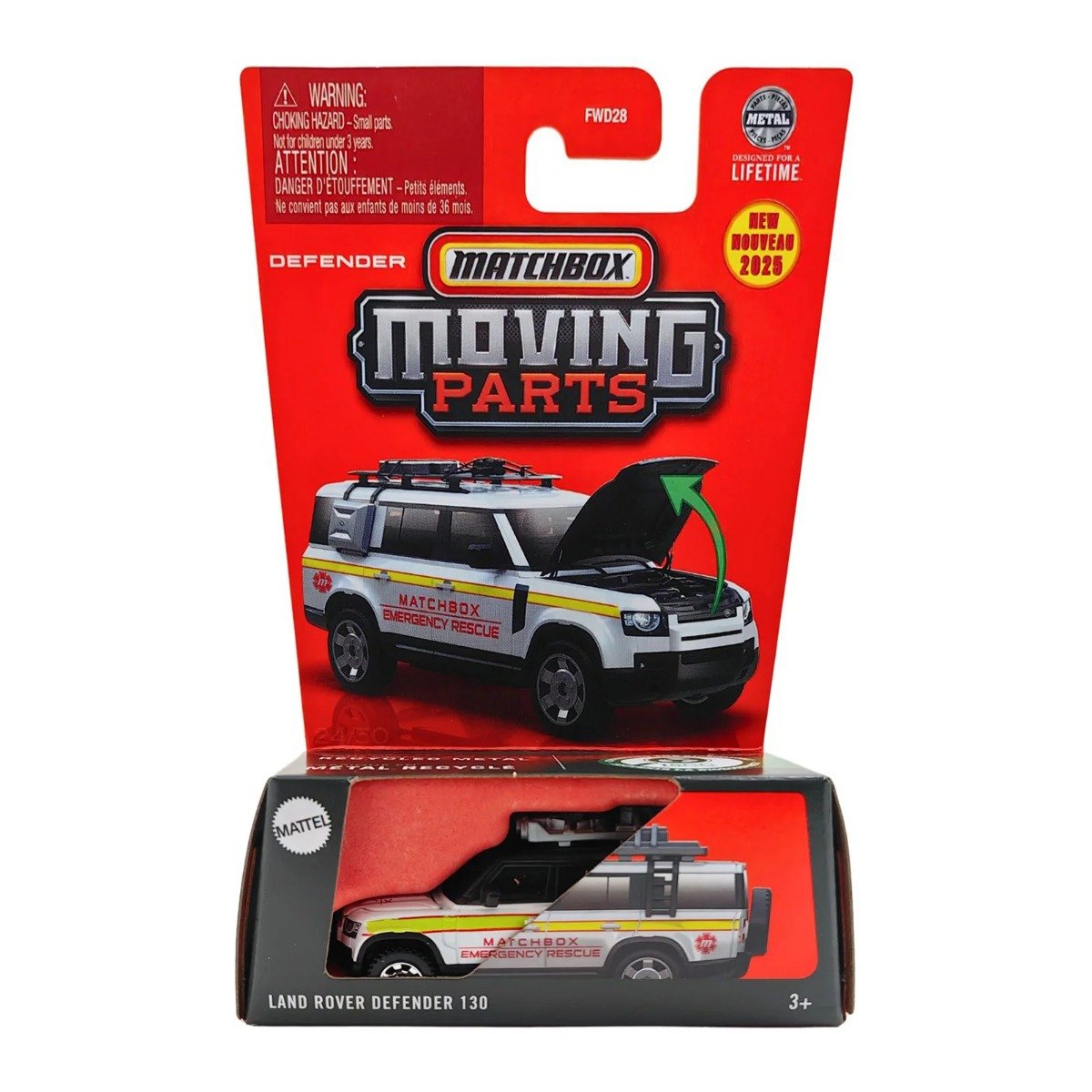Masinuta Matchbox, Moving Parts, Land Rover Defender 130, JBW63