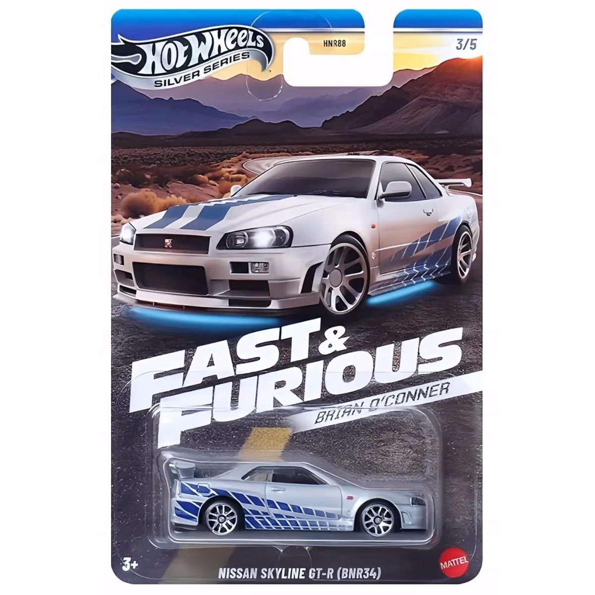 Masinuta Fast and Furious, Hot Wheels, Nissan Skyline GT-R (BNR34), JBY31