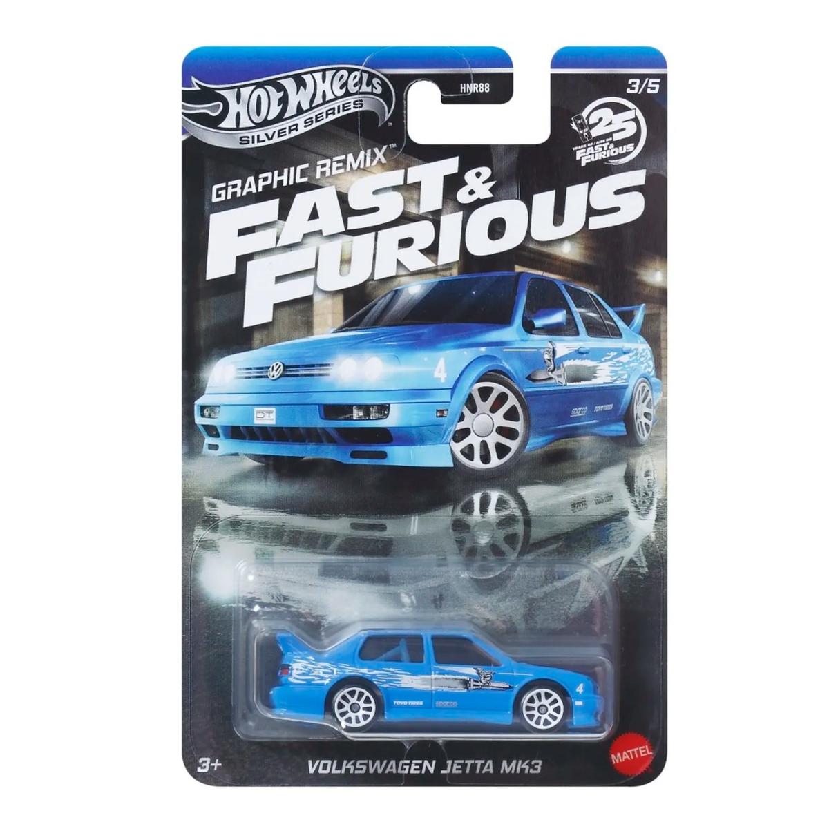 Masinuta Fast and Furious, Hot Wheels, Graphic Remix, Volkswagen Jetta MK3, JBY46