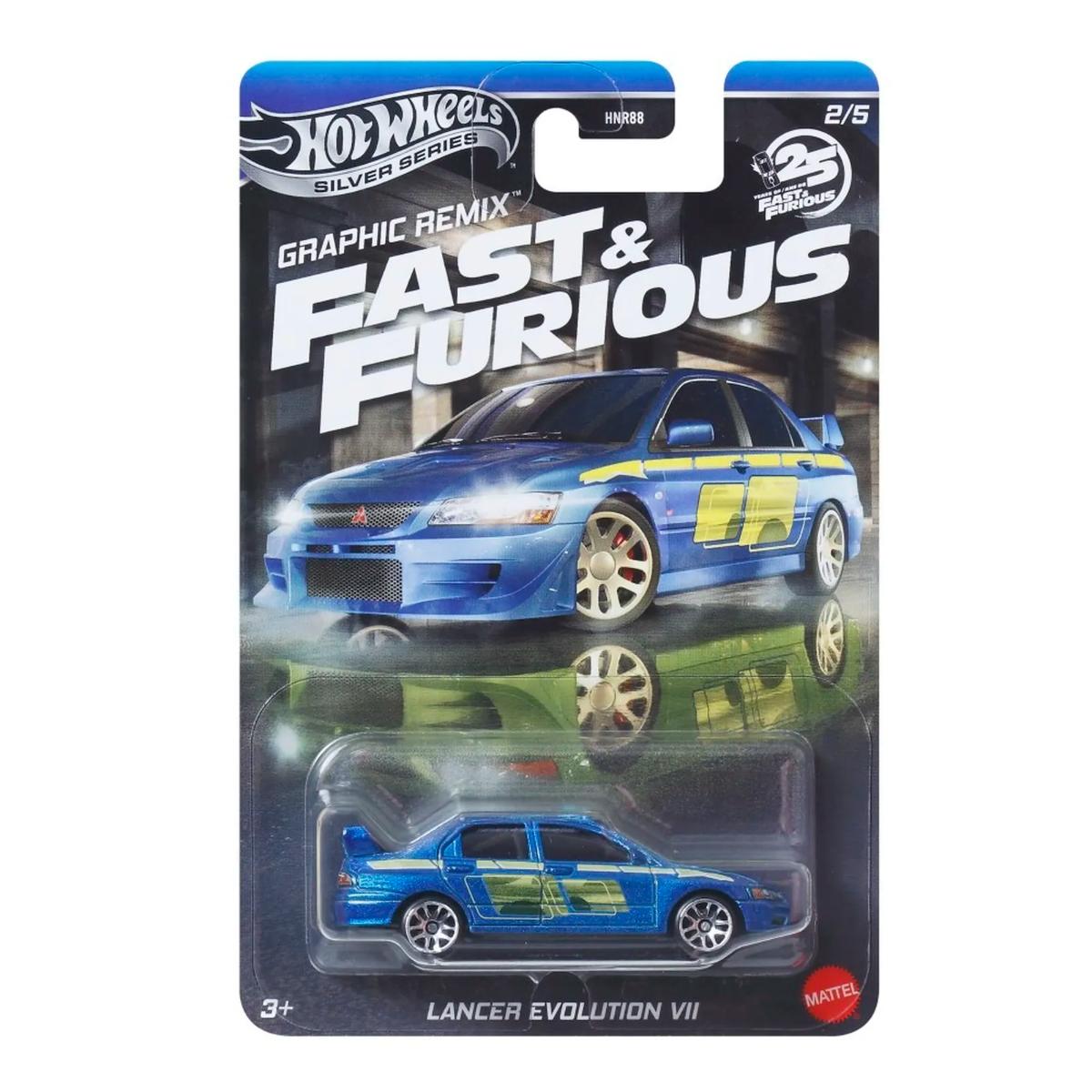 Masinuta Fast and Furious, Hot Wheels, Graphic Remix, Lancer Evolution VII, JBY47