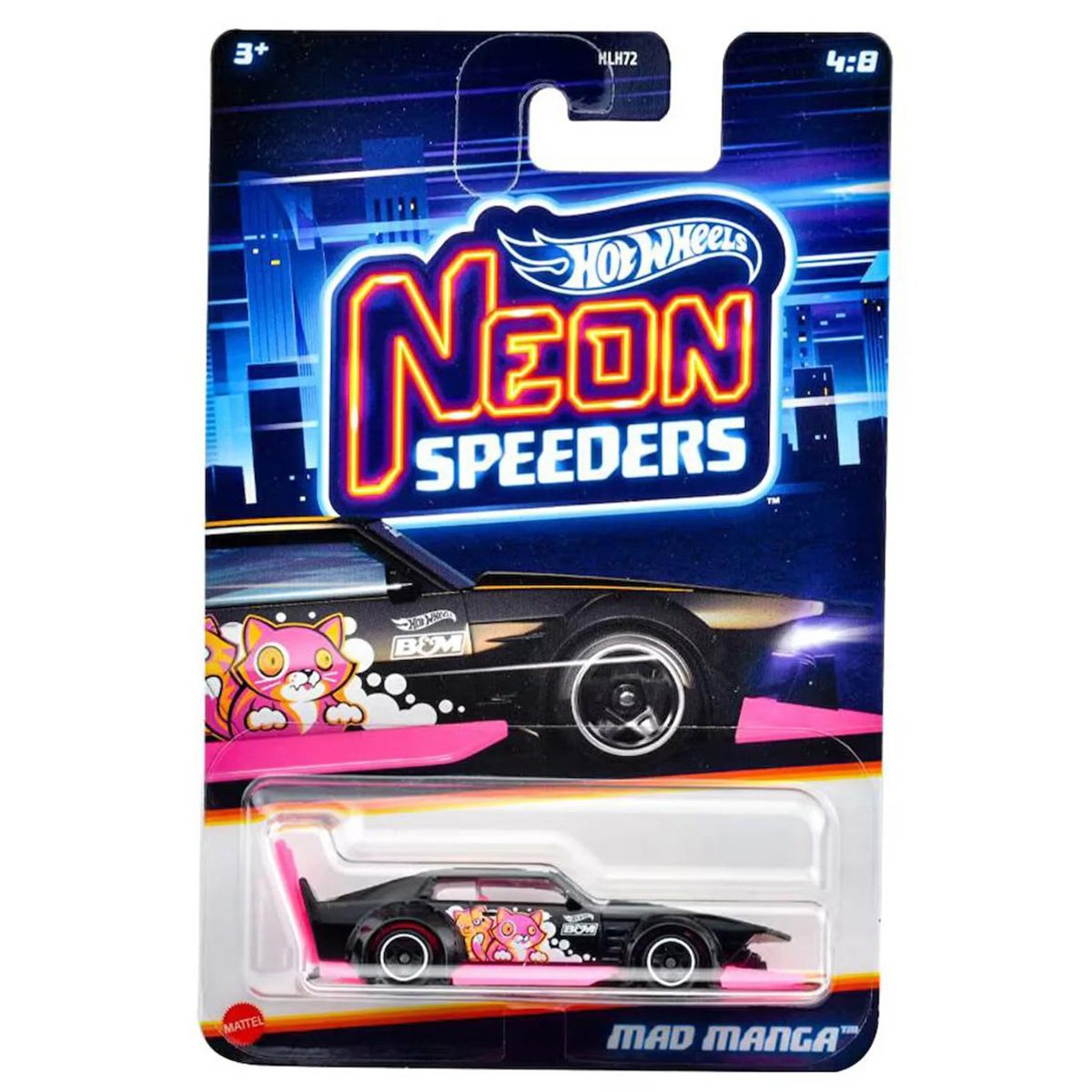 Masinuta metalica, Hot Wheels, Neon Speeders, Mad Manga, JBY95