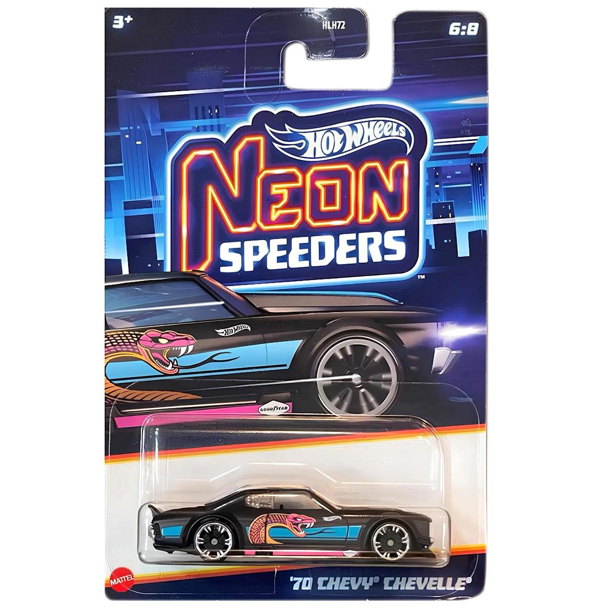 Masinuta metalica, Hot Wheels, Neon Speeders, 70 Chevy Chevelle, JBY97