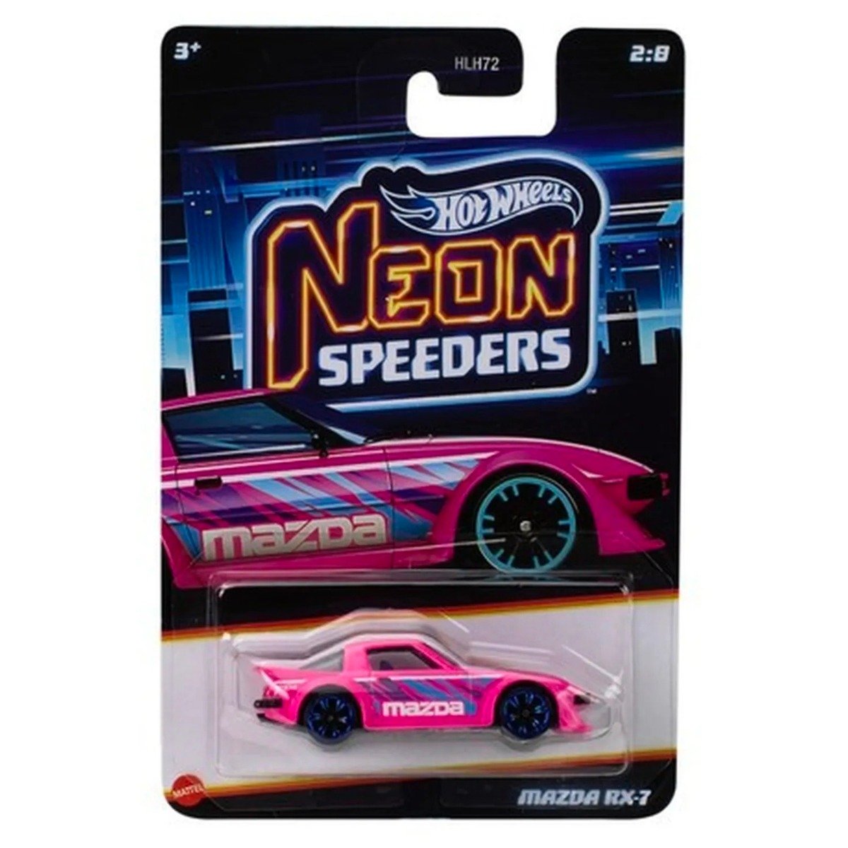 Masinuta metalica, Hot Wheels, Neon Speeders, Mazda RX-7, JCB01