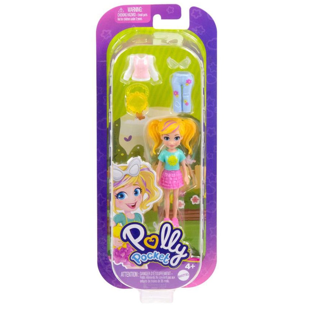 Mini papusa cu haine de schimb Polly Pocket, JCB21