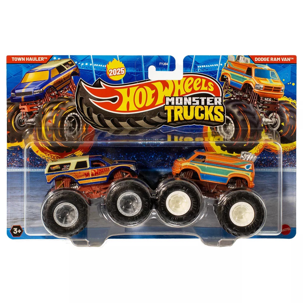 Set 2 masini Monster Truck, Hot Wheels, Town Hauler Vs Dodge Ram Van, JCC65