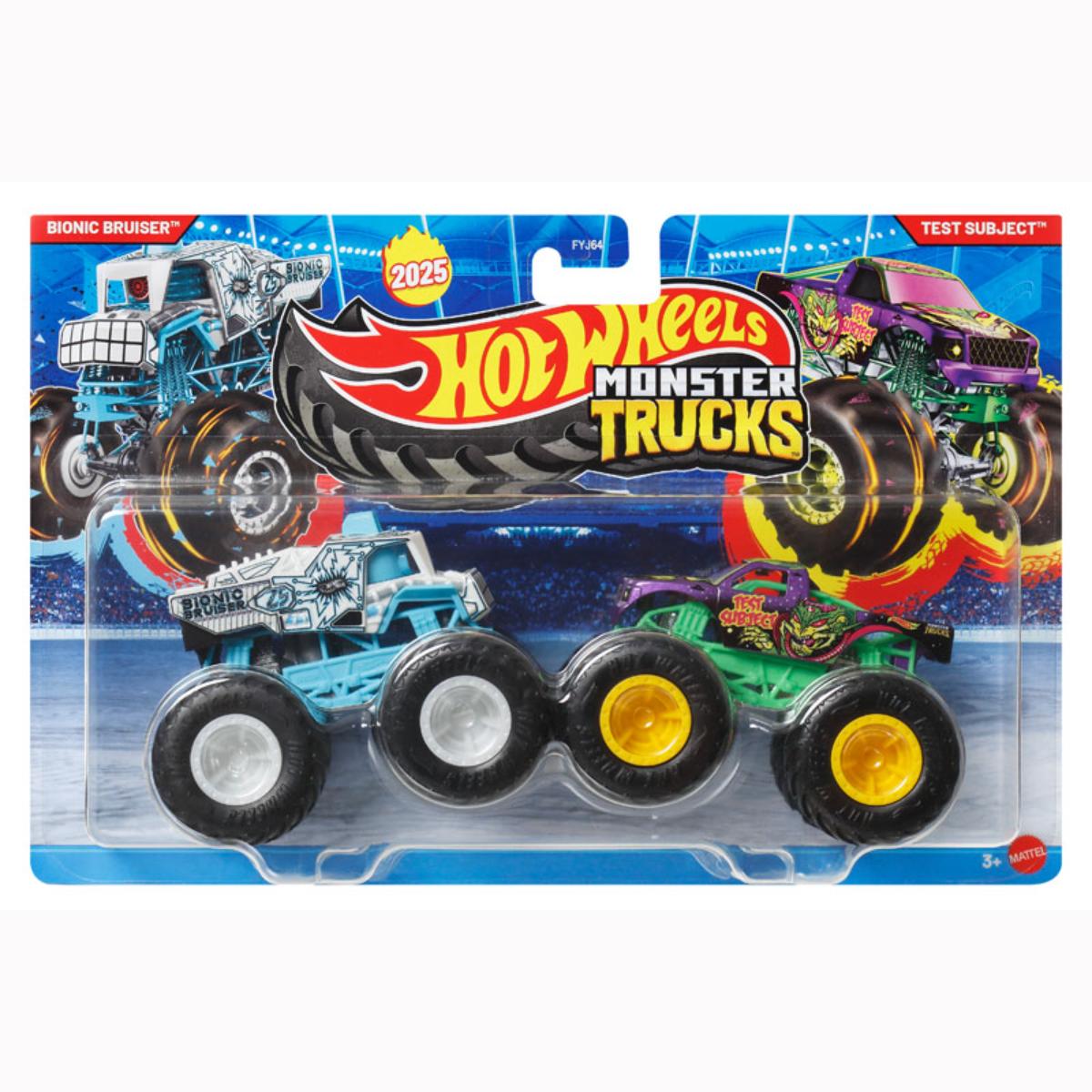 Set 2 masinute Monster Truck, Hot Wheels, Demolition Doubles, Bionic Bruiser Vs Test Subject, JCC68