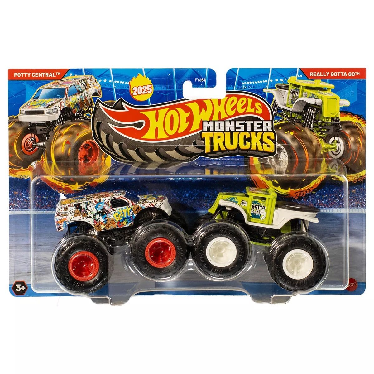 Set 2 masini Monster Truck, Hot Wheels, Potty Central Vs Really Gotta Go, JCC77