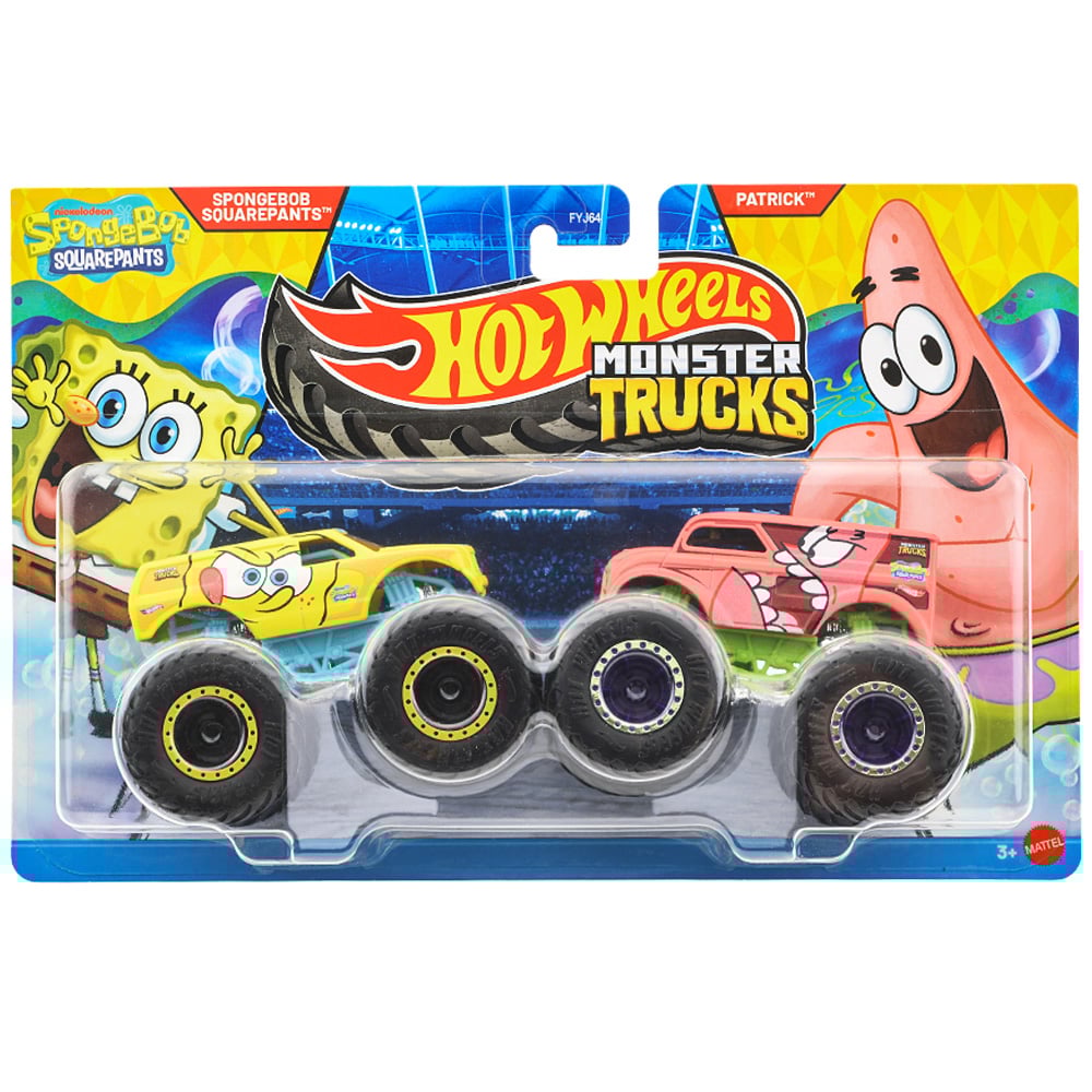 Set 2 masinute Monster Truck, Hot Wheels, Spongebob Vs Patrick, JCC81