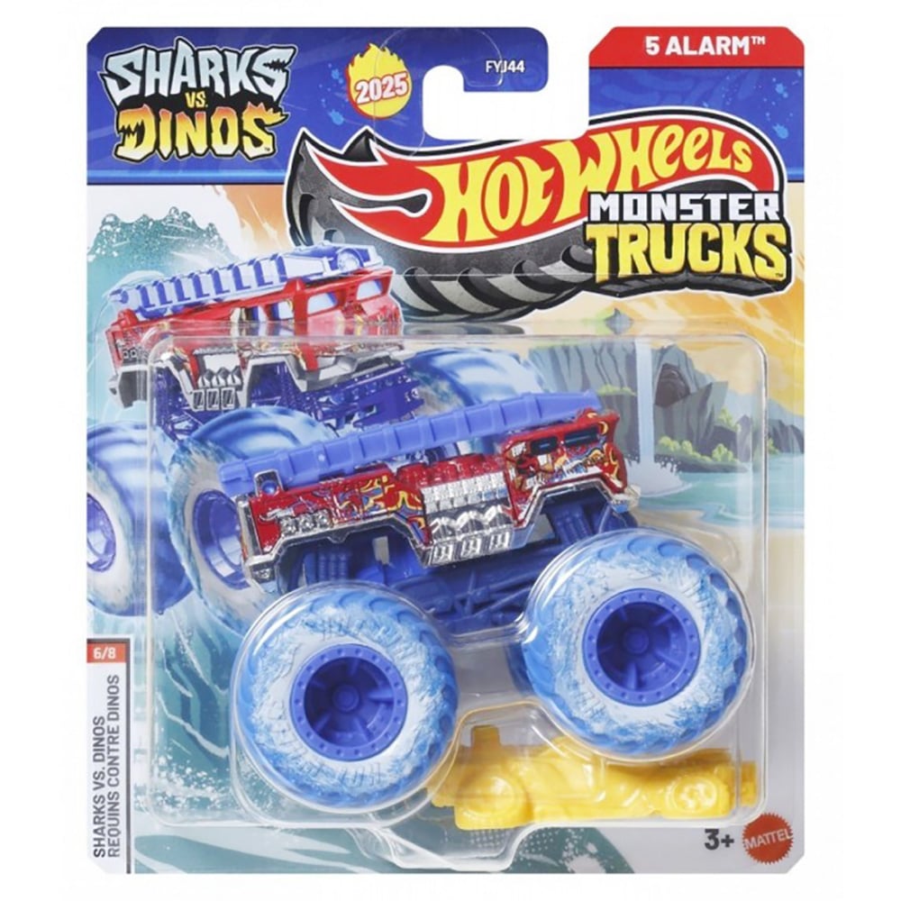 Masinuta Hot Wheels Monster Truck Sharks vs Dinos 5 Alarm JCD88