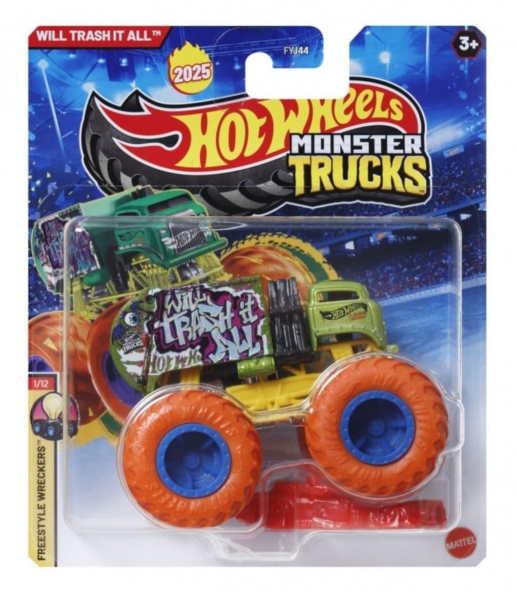 Masinuta Hot Wheels Monster Truck Will Trash It All JCF04