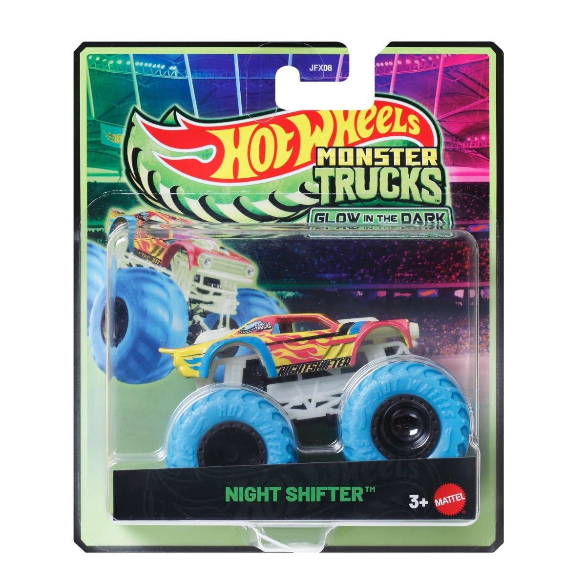 Masina Hot Wheels, Monster Truck, Glow In The Dark, Night Shifter, JCG71