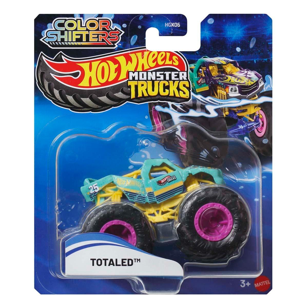 Masina de teren, Hot Wheels, Monster Trucks, Colour Shifters, Totaled, JCH03