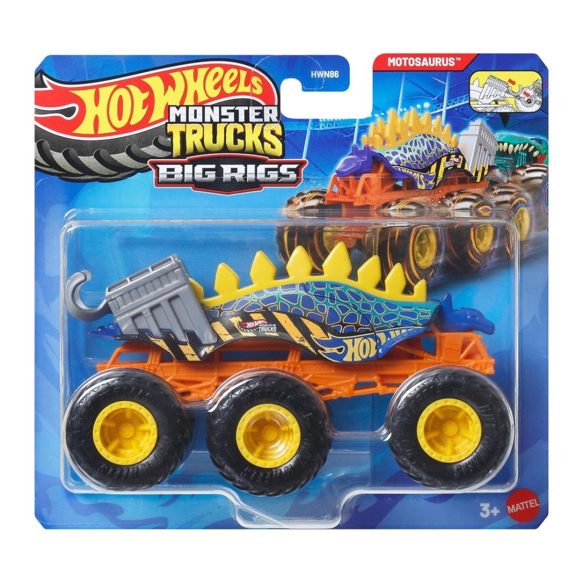 Masinuta Hot Wheels Monster Truck, Big Rigs, Motosaurus, JCH43