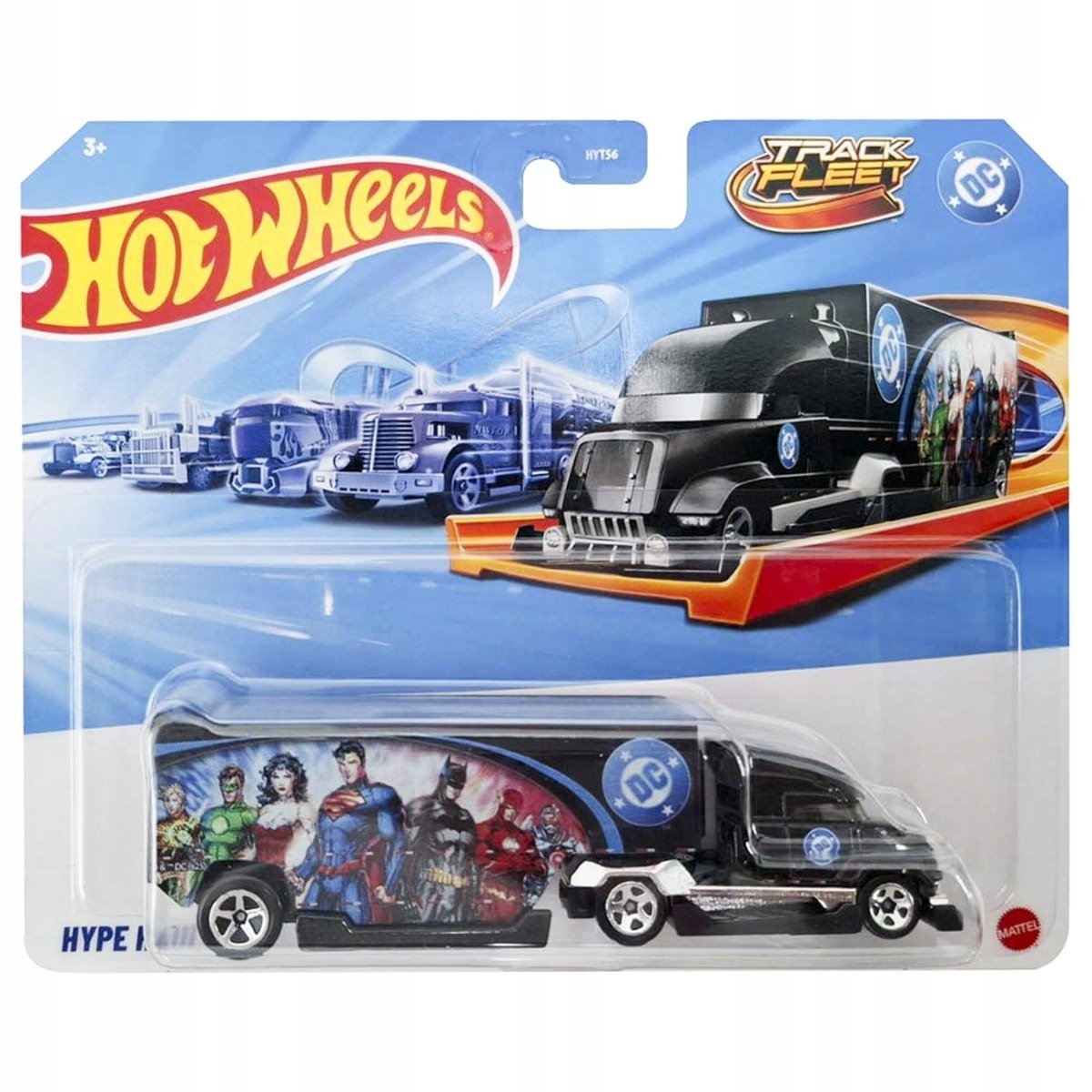 Set camion cu remorca, Hot Wheels, Track Fleet, Hype Hauler, JCM62