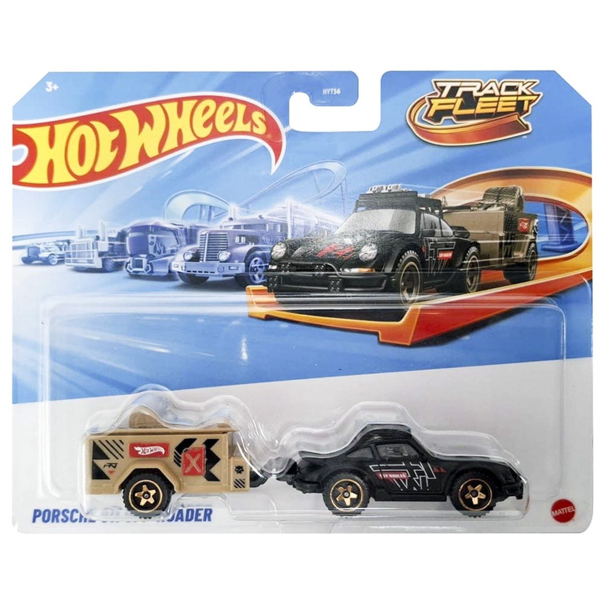 Set camion cu remorca, Hot Wheels, Track Fleet, Porsche 911 Off-Roader, JCM65