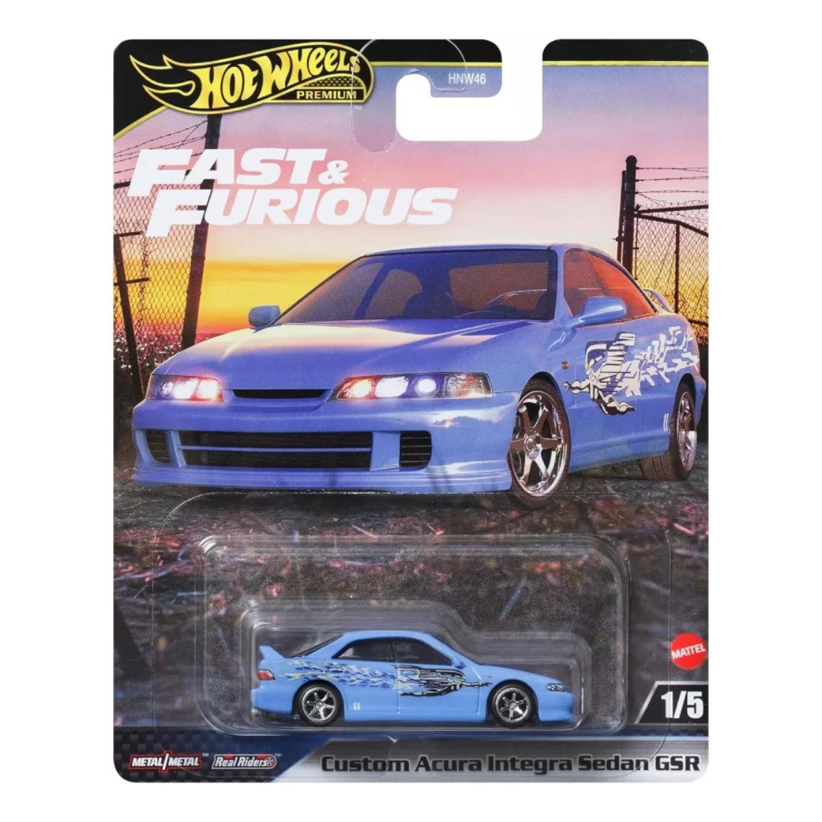 Masinuta din metal, Hot Wheels, Fast and Furious, Custom Acura Interga Sedan GSR, JDJ13