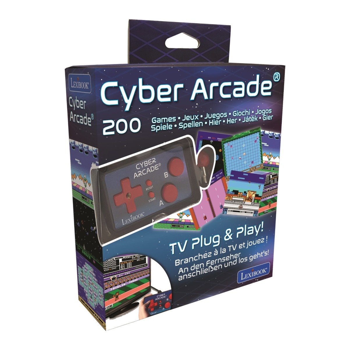 Consola tv cyber arcade n'play lexibook, 200 jocuri