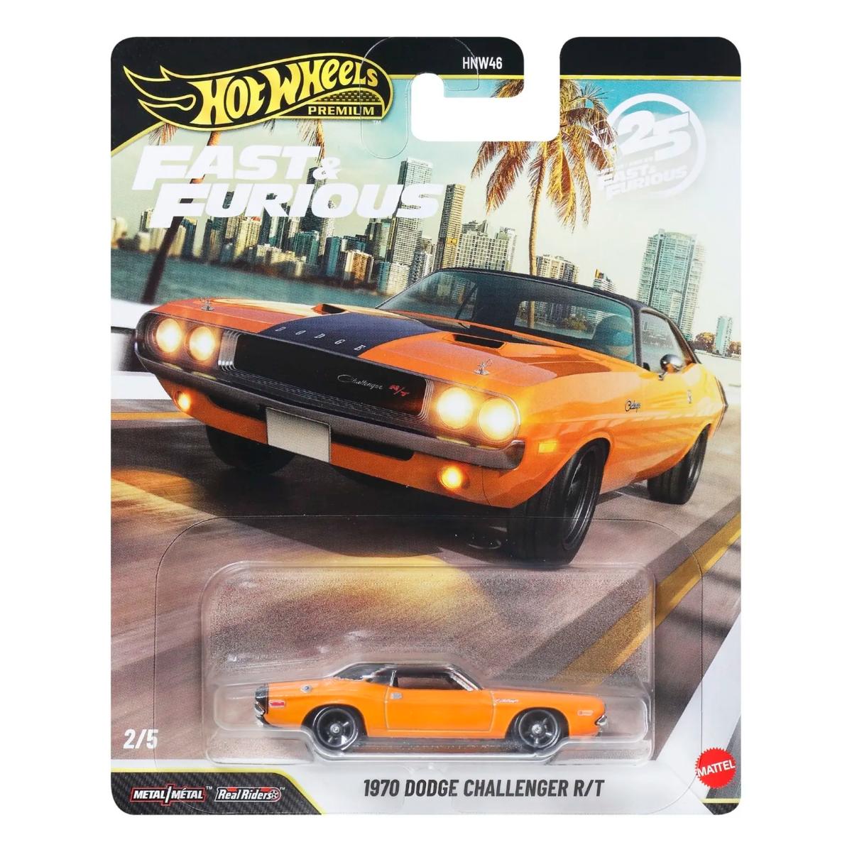 Masinuta Fast and Furious, Hot Wheels, Dodge Challenger R/T 1970, JHW64