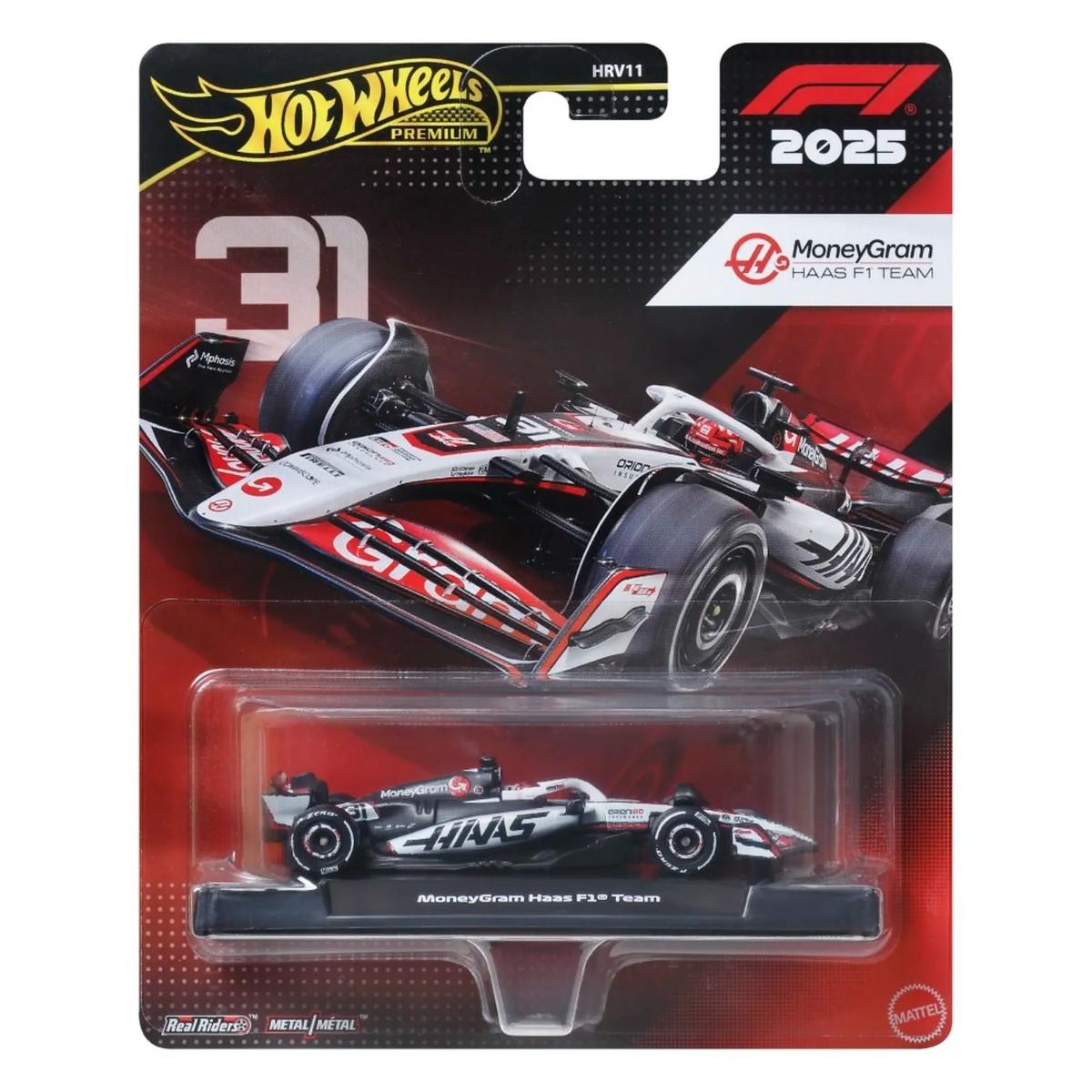 Masinuta metalica de curse, Hot Wheels, Formula 1, MoneyGram Haas F1 Team (#31), JKD78
