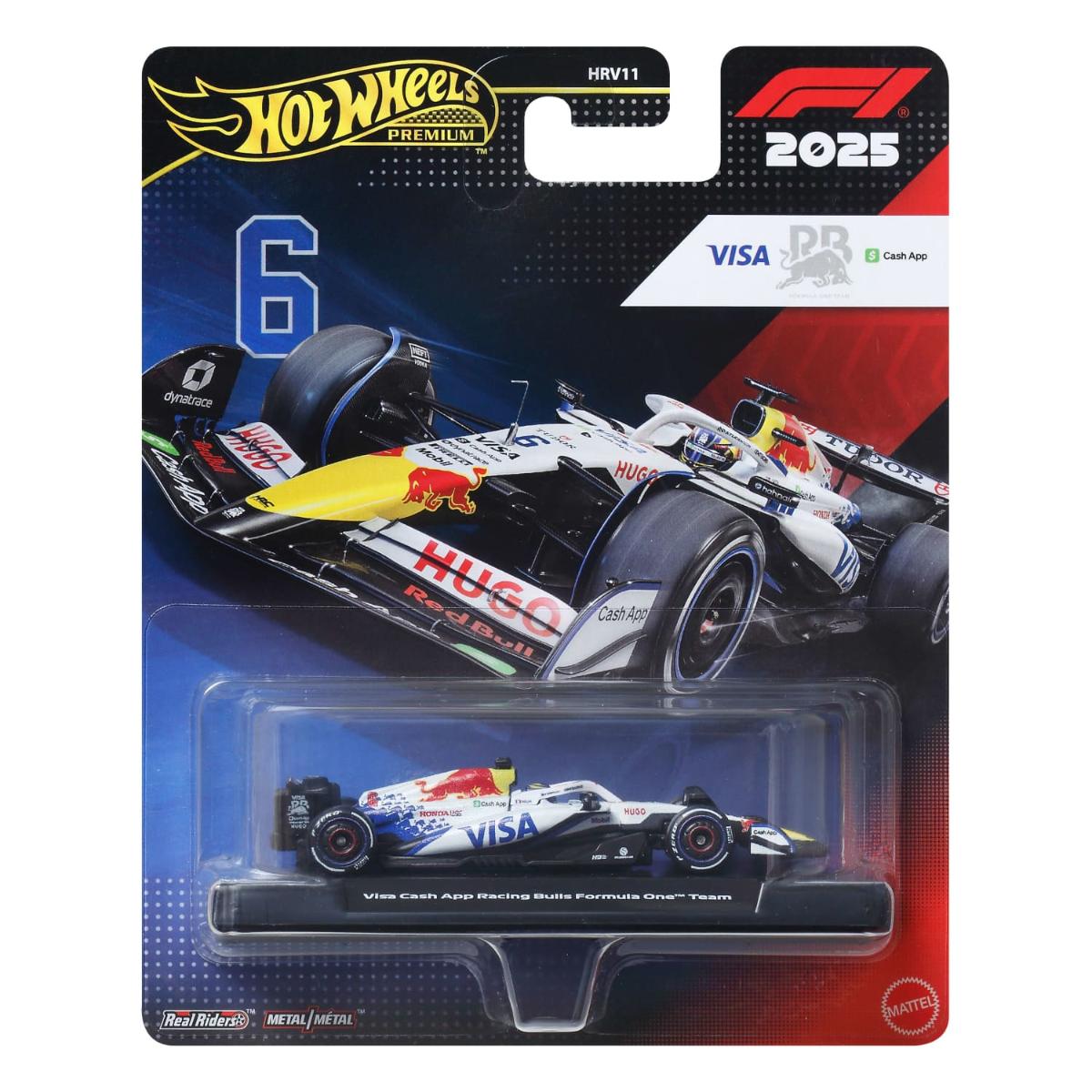 Masinuta metalica de curse, Hot Wheels, Visa Cash Racing Bulls Team, 2025 Formula 1 #6, JKD91