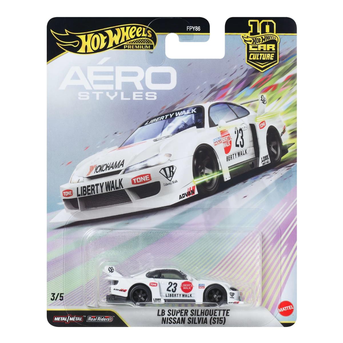 Masina metalica, Hot Wheels Premium, Car Culture, Aero Styles, LB Super Silhouette Nissan Silvia (S15), JKF34
