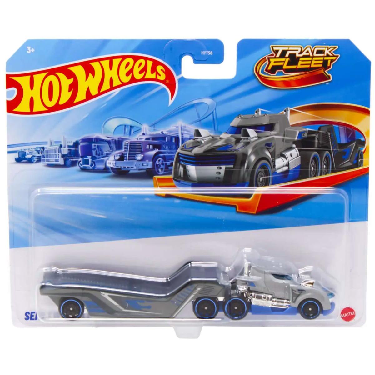Set camion cu remorca, Hot Wheels, Track Fleet, Semi Twin Mill, JKP37