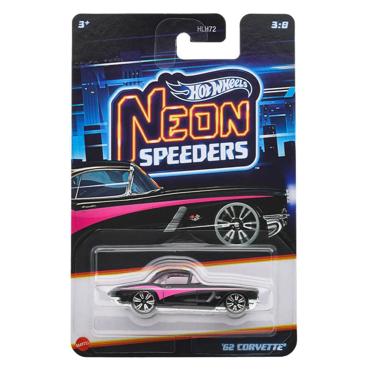 Masinuta metalica, Hot Wheels, Neon Speeders, 62 Corvette, JKX95