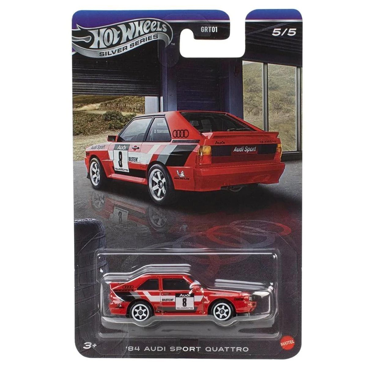 Masinuta metalica, Hot Wheels, Silver Series, 84 Audi Sport Quattro, JKY19