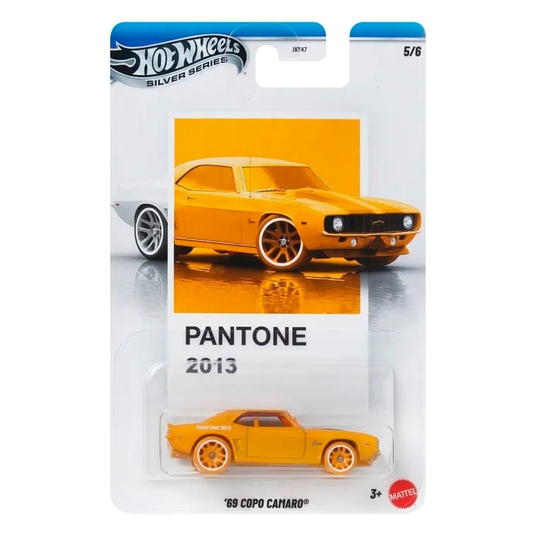 Masina metalica, Hot Wheels, Silver Series, Pantone 13, Chevrolet 69 Copo Camaro, 1:64, JKY50
