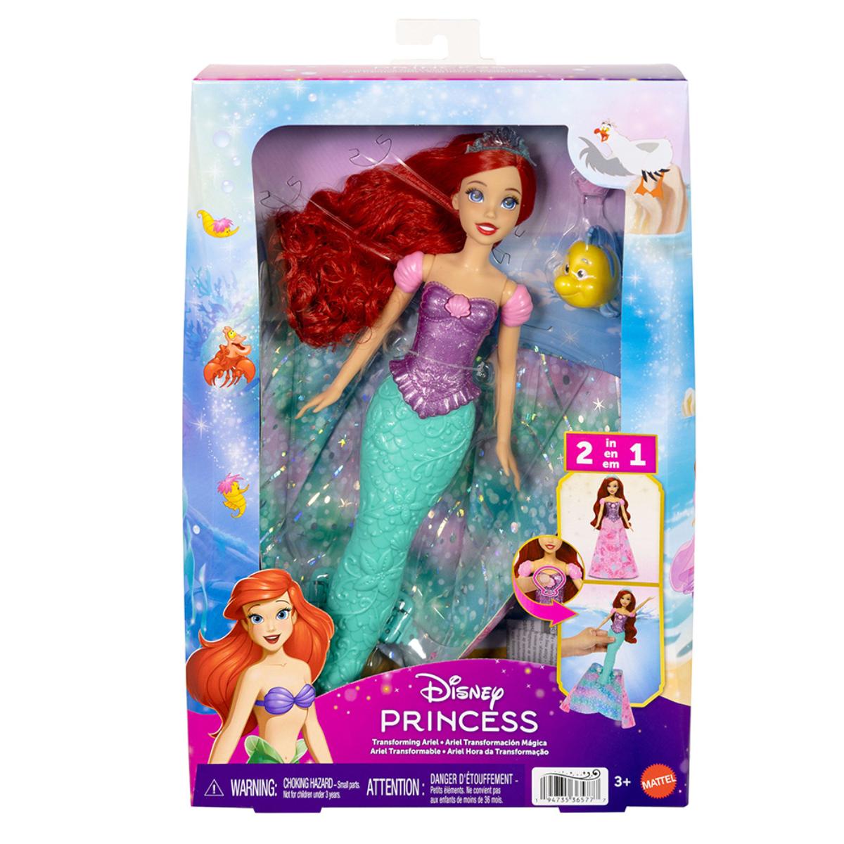 Papusa Ariel transformabila din printesa in sirena, Disney Princess, JLK19
