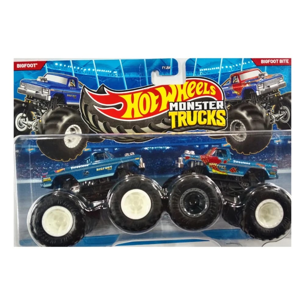 Set 2 masinute Monster Truck, Hot Wheels, Bigfoot si Bigfoot Bite, JLV74