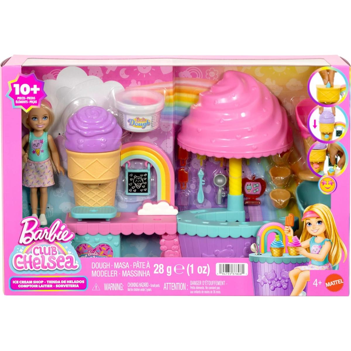 Set de joaca cu papusa, Barbie Club Chelsea, Ice Cream Shop, JMJ42