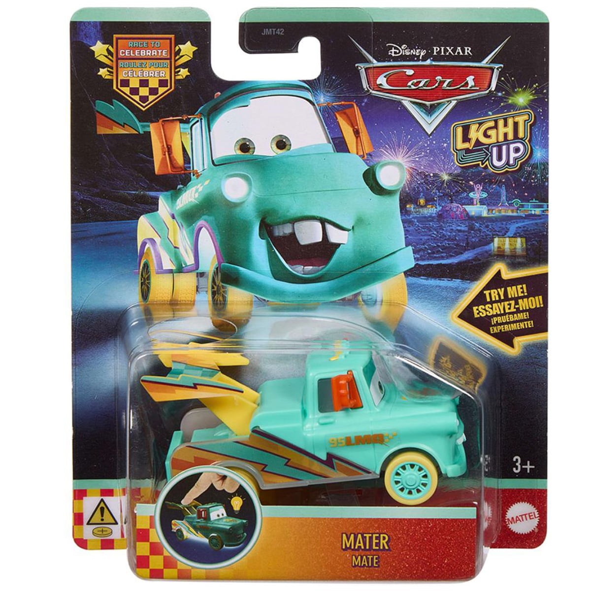 Masina din metal, Disney Pixar Cars, Light Up, Mater, 1:55, JMT45