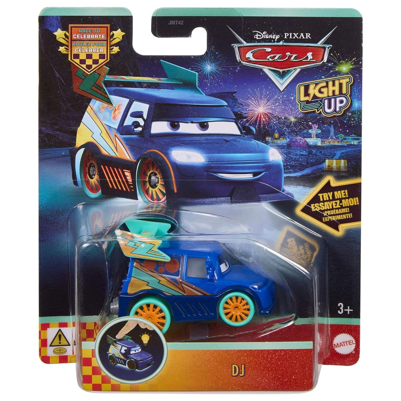 Masina din metal, Disney Pixar Cars, Light Up, DJ, 1:55, JMT46