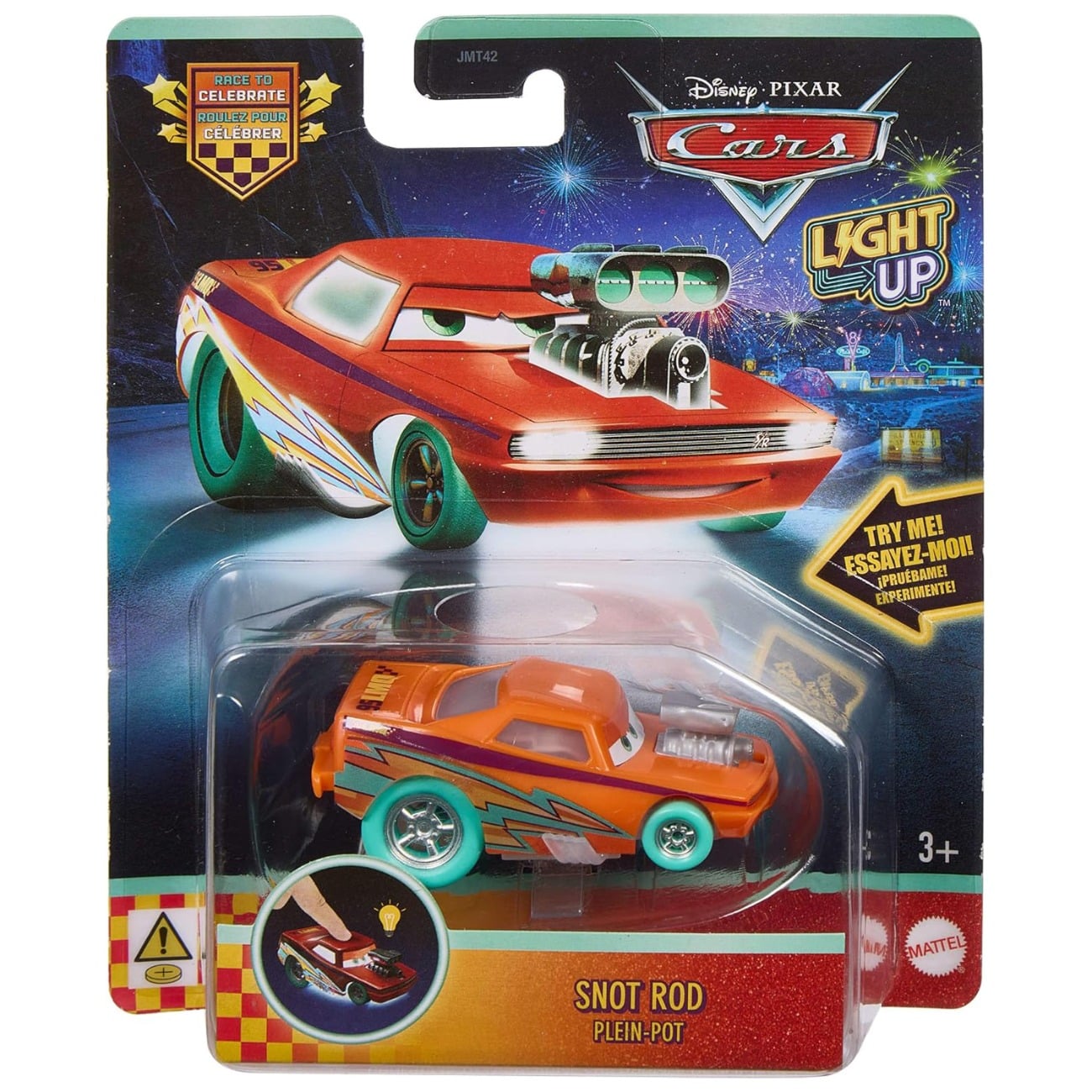 Masina din metal, Disney Pixar Cars, Light Up, Snot Rod, 1:55, JMT48