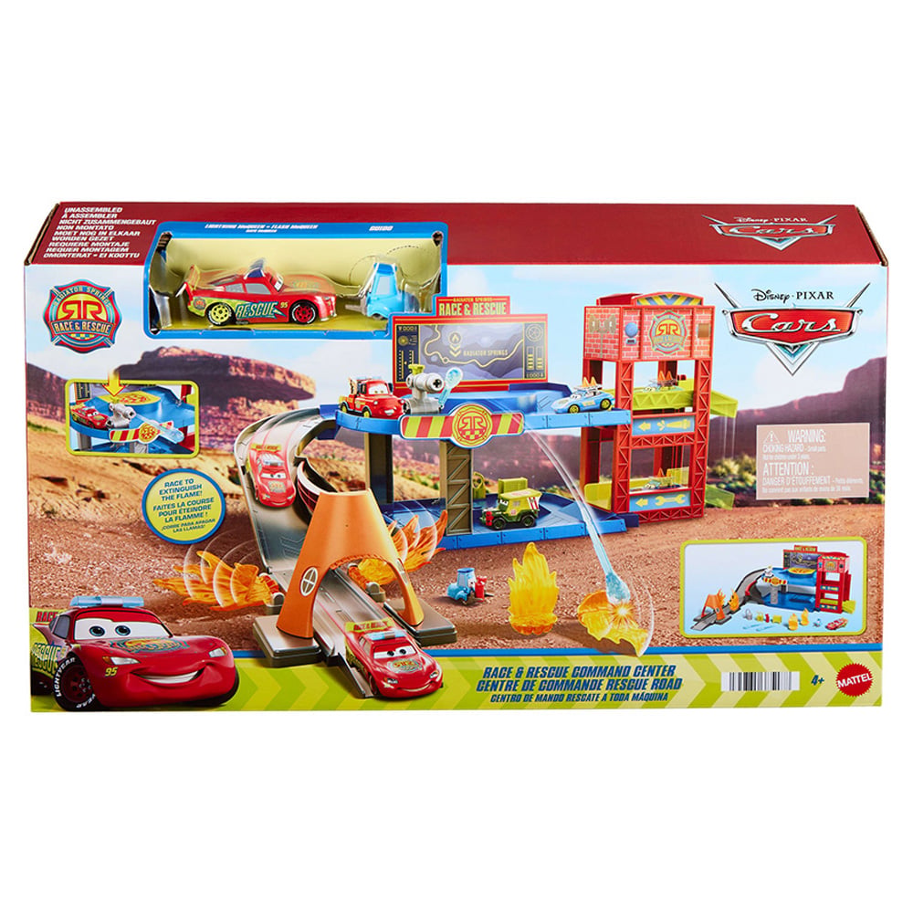 Set 2 masinute si garaj, Disney Pixar Cars, Race & Rescue Command Center, JMT59