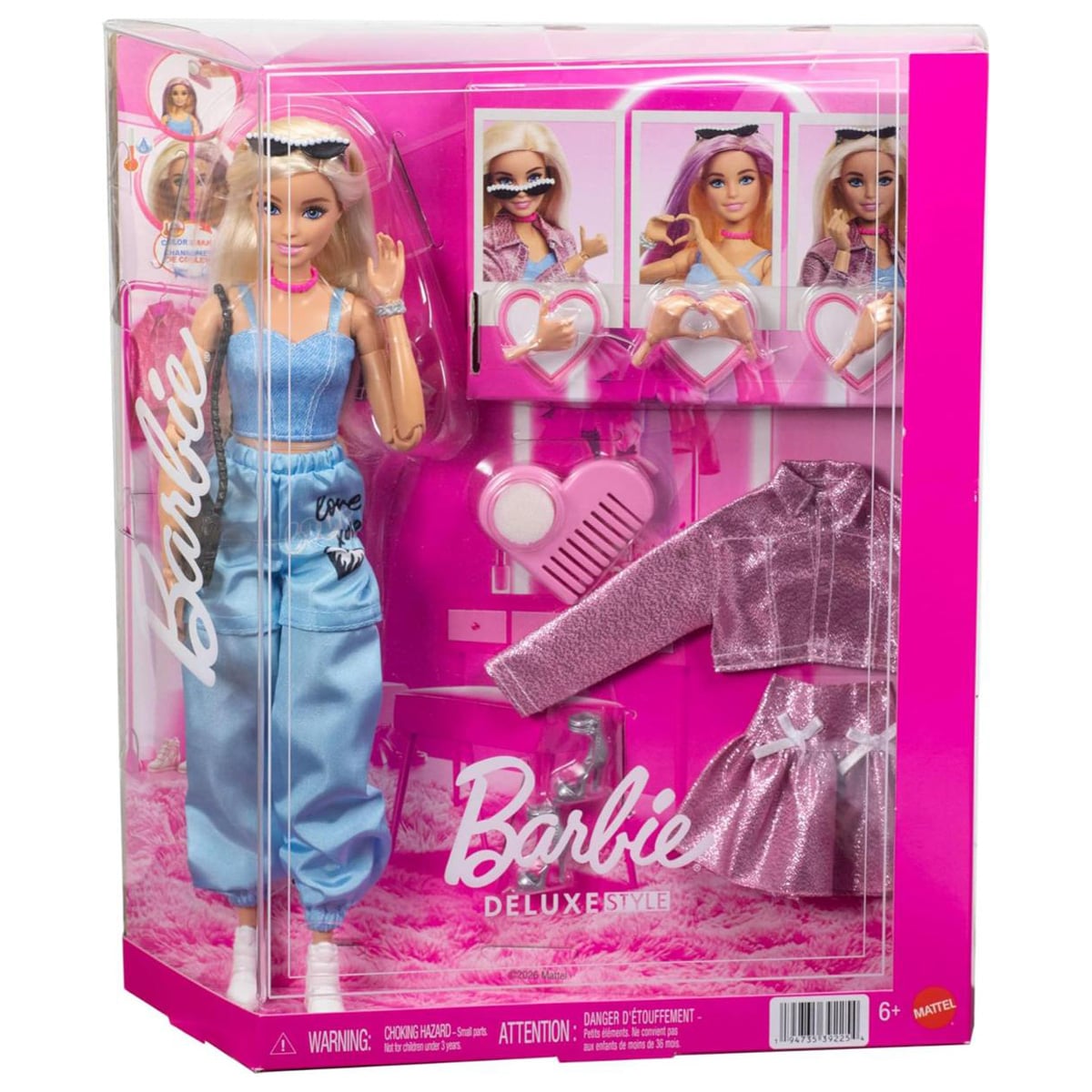 Papusa cu accesorii de moda, Barbie Deluxe Style Fashion, JNC61
